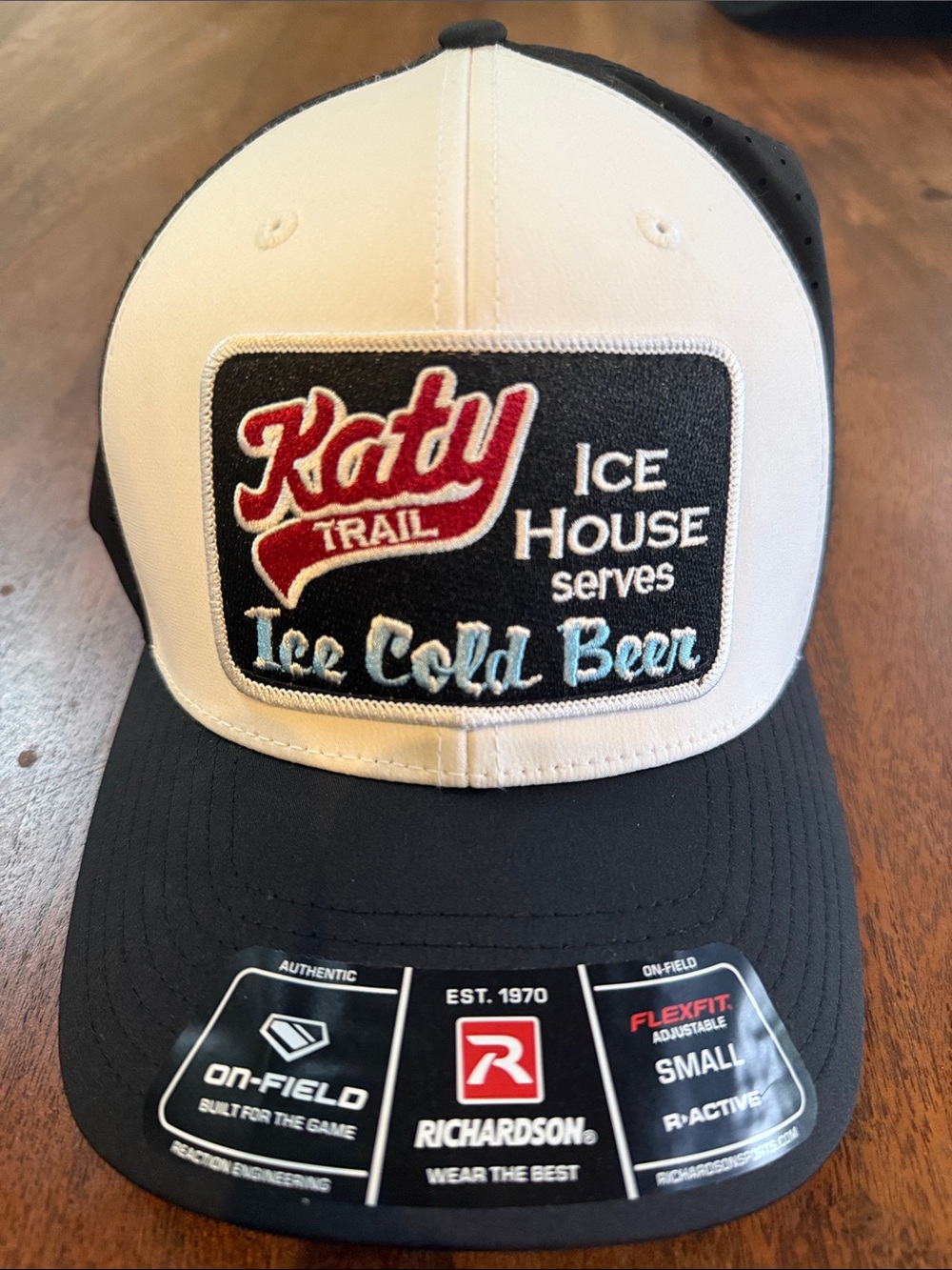 Dallas Texas Katy Trail Ice House Embroidered Cap - Black & White unisex small